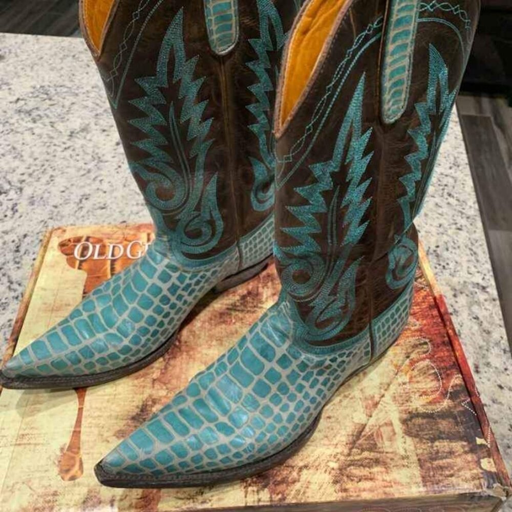 Men's Old Gringo Gator Turquoise Boots